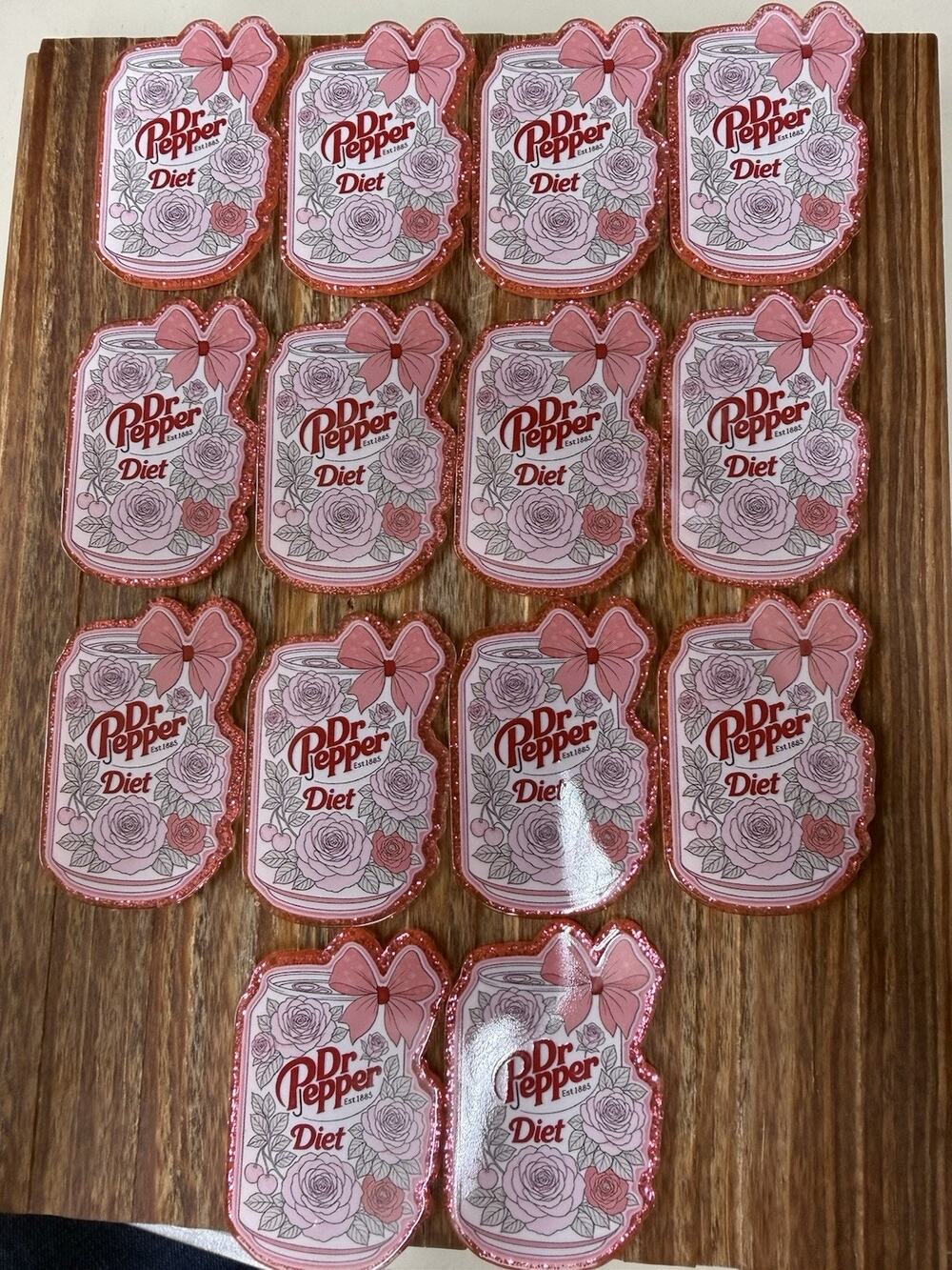 14 Pc Diet Dr Pepper Acrylic Flatbacks